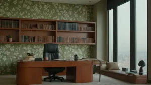 Hier ist eine kurze deutsche Version:„Beruhigende Büroatmosphäre