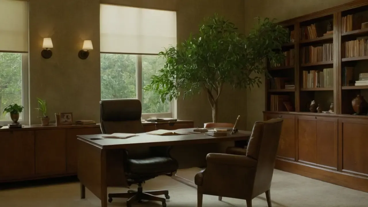 Hier ist eine kurze Antwort:Ruhiger Raum mit Licht und Schatten