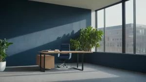 Hier ist eine mögliche Antwort:“Helles Licht erhellt ein modernes Büro.” (Luz cálida ilumina un ufficio moderno.)
