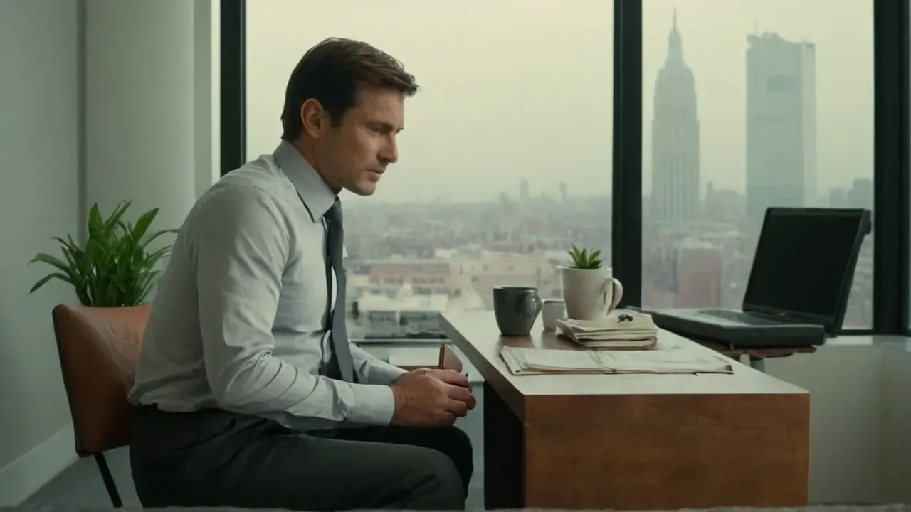 Hier ist eine mögliche kurze Antwort:Ein chaotischer Schreibtisch, ruhig und detailreich. (Un escritorio desordenado, tranquilo y detallado.)