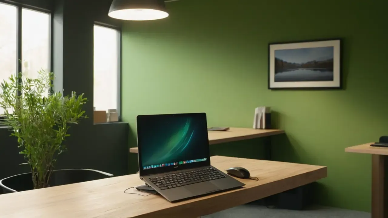 Hier ist eine kurze Phrase:Helles Büro mit natürlichem Licht. (Luz natural en un espacio de oficina brillante.)