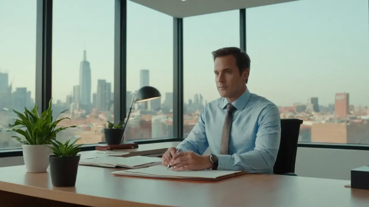 Hier ist eine mögliche Antwort:„Moderne Arbeitsplatz, Licht, Fokus, Details.“(Espacio de trabajo moderno, luz, enfoque, detalles.)