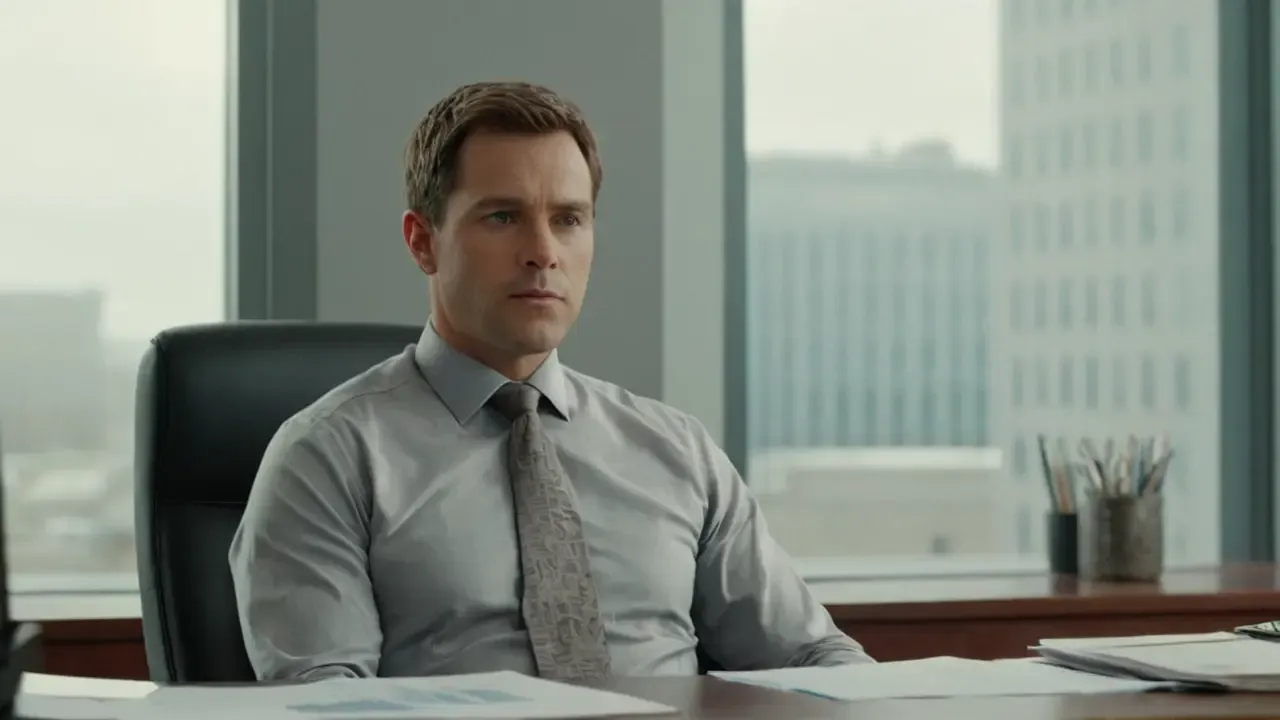 Hier ist eine mögliche Antwort:„Ruhevolles Büro, gedämpftes Licht, Fokus.“