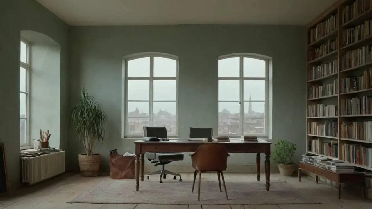 Hier ist die Antwort:Ruhe, Schatten, Arbeitsplatz, still und konzentriert