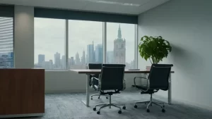 Hier ist eine Antwort:Ruhevolles Büro mit weißem Dokument. (Traducción: Oficina tranquila con documento blanco.)
