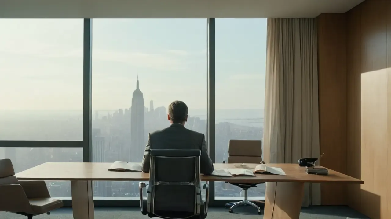 Hier ist eine Option:Modernes Büro, ruhige Perspektive und Licht