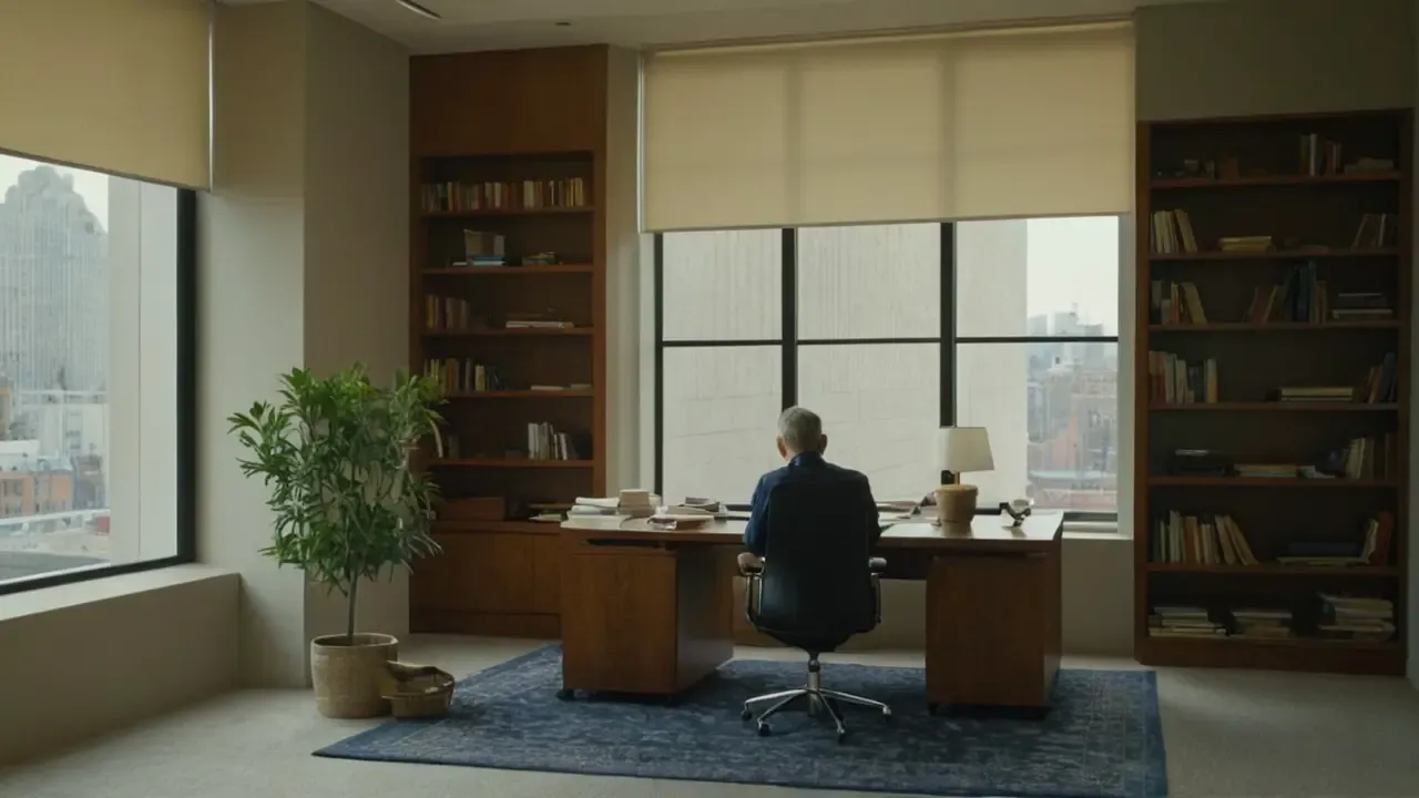 Hier ist das Ergebnis:“Ruhe, Grau, Licht, Arbeitsplatz.”(Traducción: Tranquilidad, gris, luz, escritorio.)