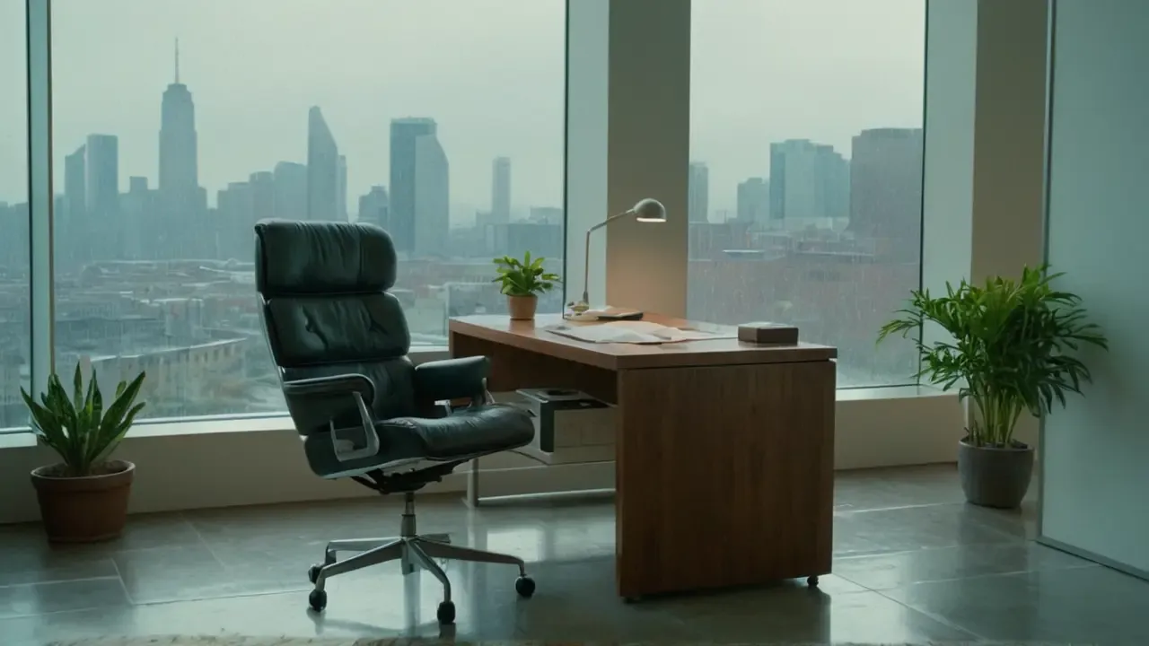 Hier ist eine mögliche Übersetzung:Ruhevolles Büro