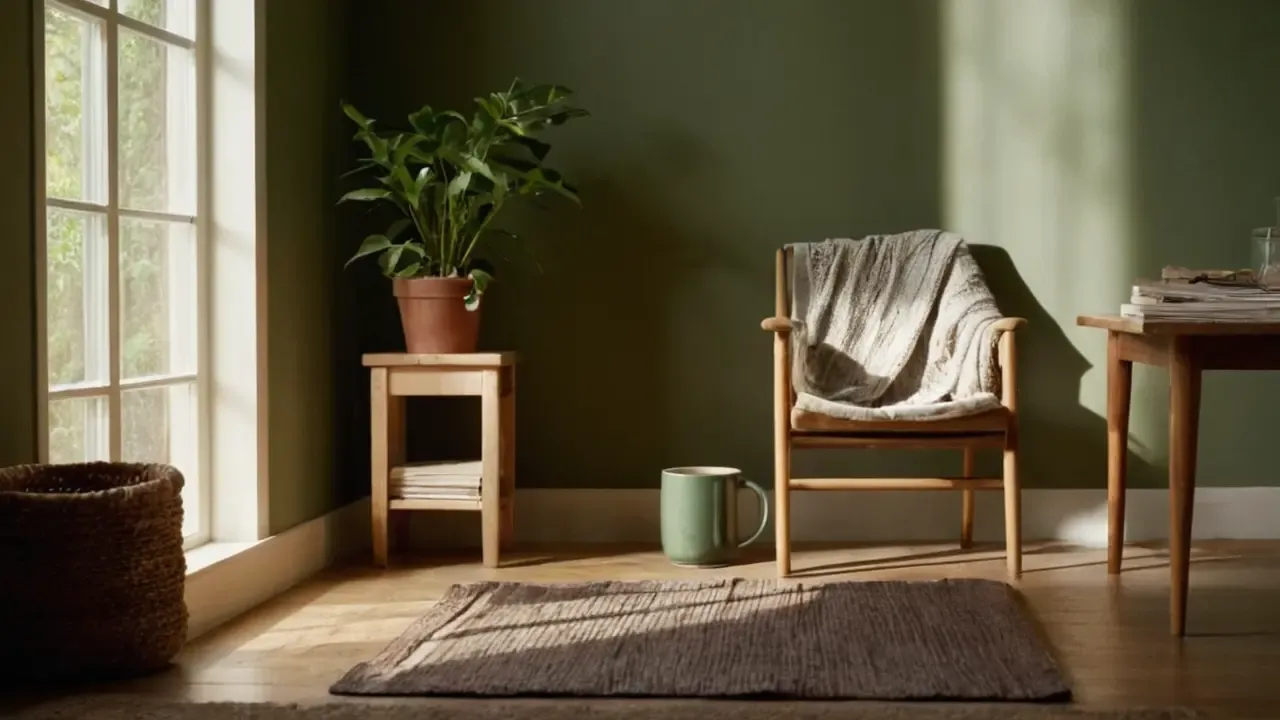 Hier ist eine kurze Phrase, die das Wesentliche erfasst:Gemütliches Zimmer, Licht und Schatten
